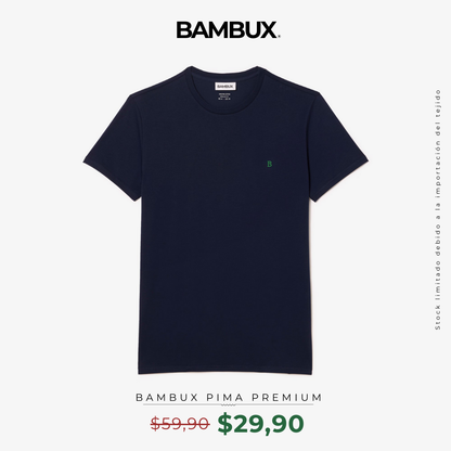 Camiseta Bambux Pima Premium Azul – Comodidad y Elegancia Superior