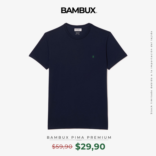 Camiseta Bambux Pima Premium Azul – Comodidad y Elegancia Superior