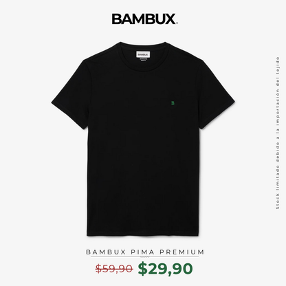 Camiseta Bambux Pima Premium Negra – Comodidad y Elegancia Superior