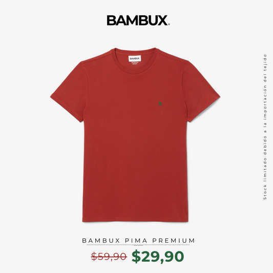 Camiseta Bambux Pima Premium Roja – Comodidad y Elegancia Superior
